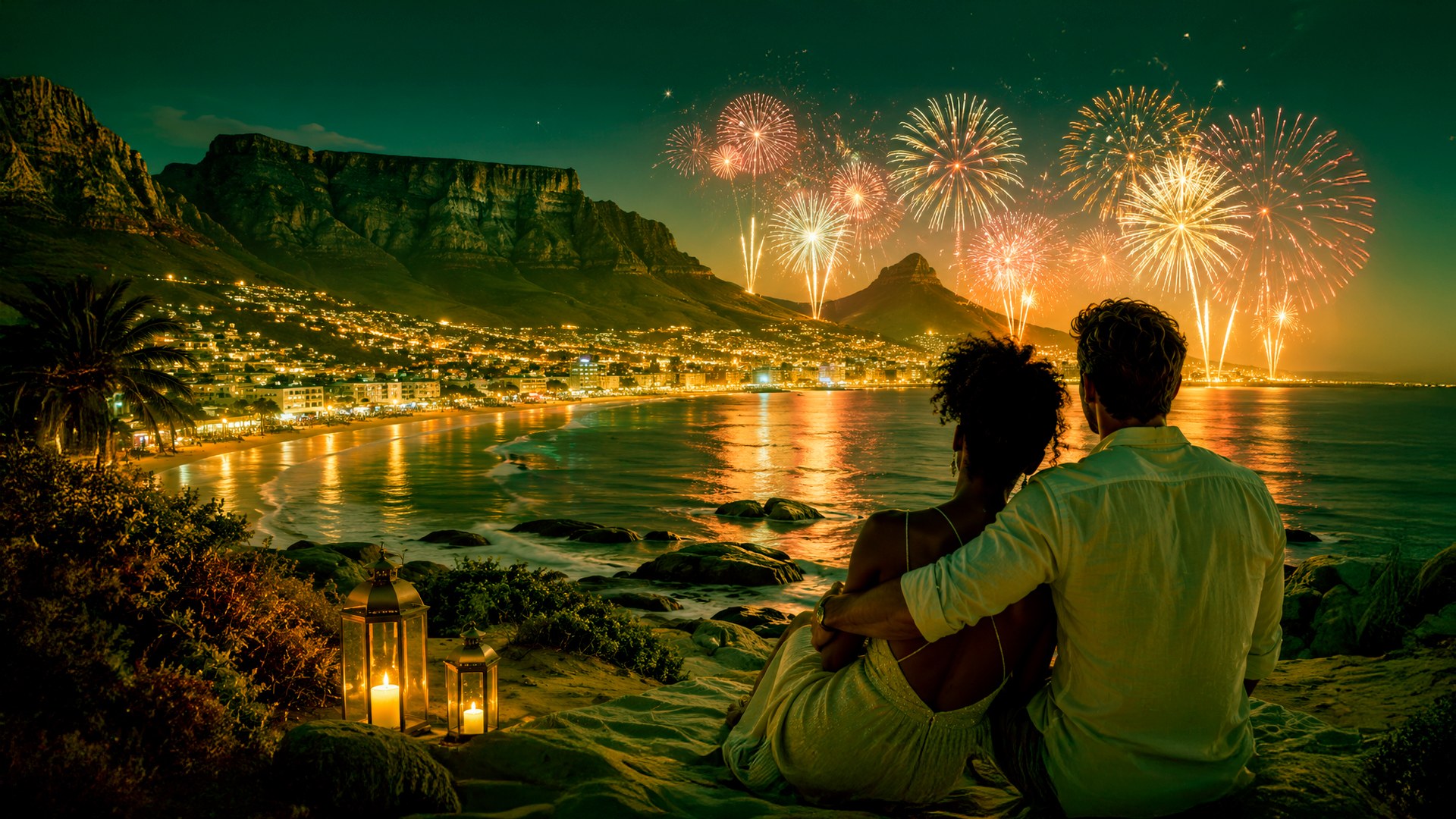 Réveillon na África do Sul — celebração ao pôr do sol em Cape Town